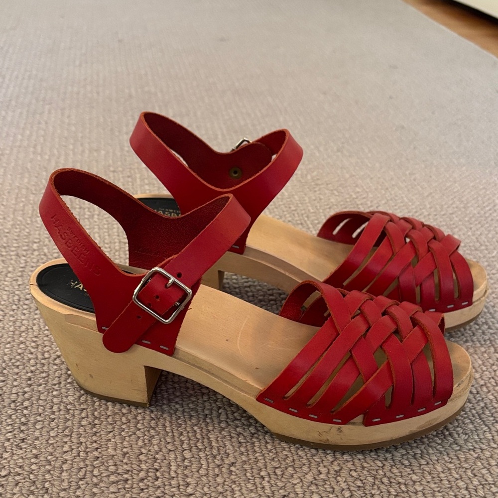 Swedish Hasbeens sandals red size 40